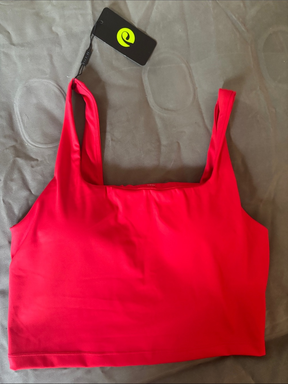 Red Built In Bra Crop Tank Top